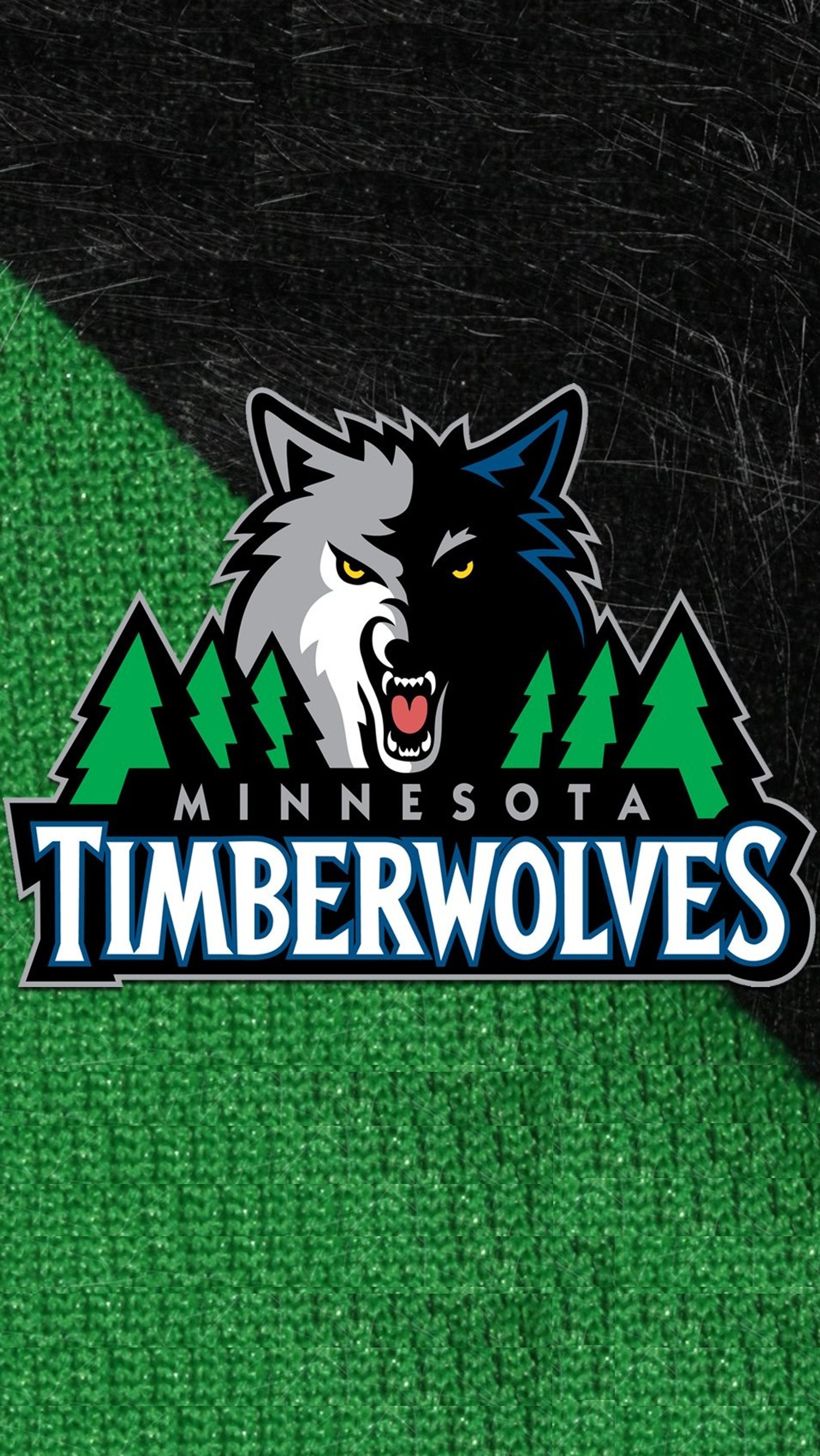 Логотип minnesota timberwolves на зеленом и черном фоне (and1, чемпион, ea, хип хоп, джордан)