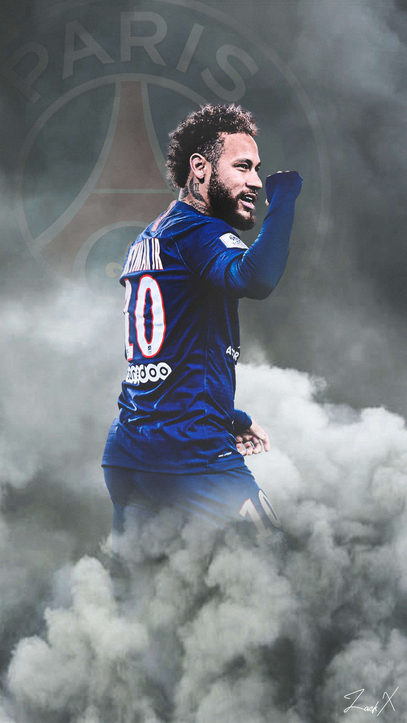 Arafed image of a soccer player in a blue uniform (champions, france, germain, jr, mobile)