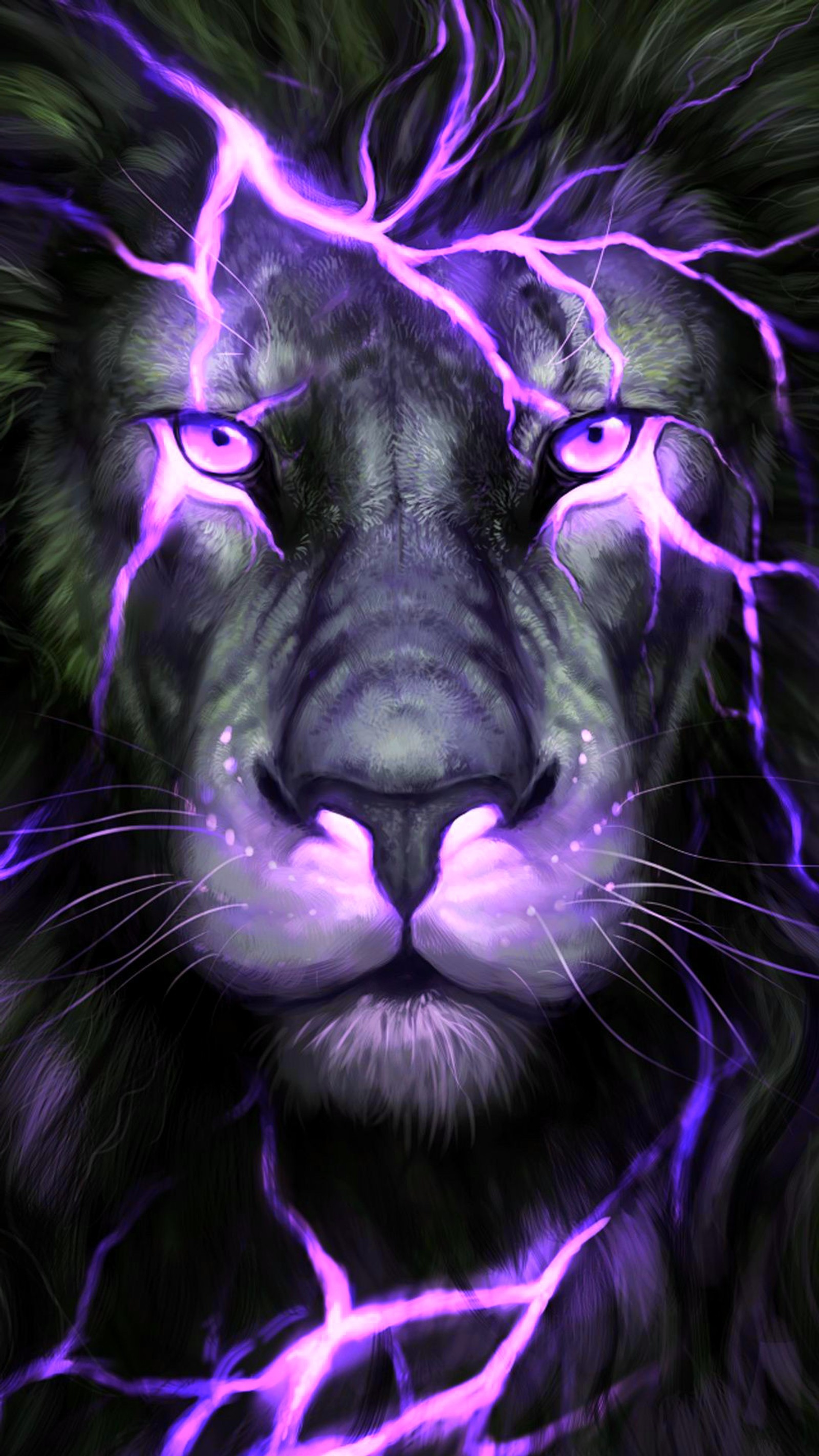 animal, drawings, face, king, lion wallpaper