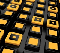 Yellow and Black Square Patterns on a Glossy Surface