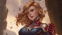 Captain Marvel: Empowering Heroine in a Dynamic Comic Style