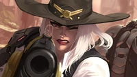 Ashe from Overwatch: Fierce Gunfighter in Action