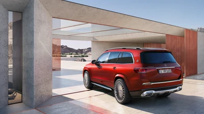 Elegant Mercedes-Benz Maybach SUV in Contemporary Architectural Setting