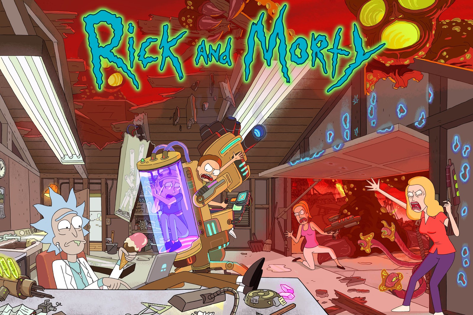 Téléchargez le fond d'écran rick sanchez, morty smith, cartoon, jeu daventure, jeux