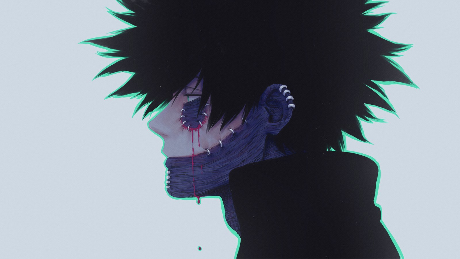 Anime, anime, schwarzes haar, typ, anime-kunst, traurig (dabi, blaues feuer, boku no hero academia, my hero academia, anime)