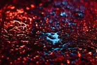 Colorful Bokeh of Red and Blue Water Drops