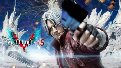 Данте с пистолетом в Devil May Cry 5