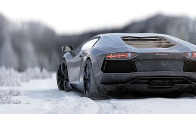 Lamborghini Aventador: Un superdeportivo en un paisaje nevado