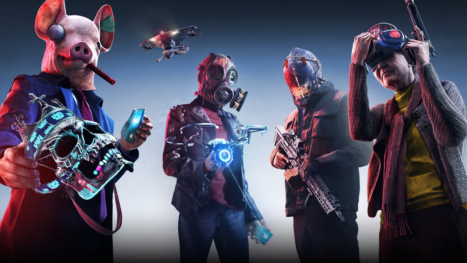 Téléchargez le fond d'écran watch dogs legion, watch dogs 3, jeu vidéo, characcters, masque