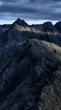 cresta, nube, montaña, terreno, paisaje