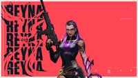 Reyna from Valorant: Fierce and Empowered with a Tactical Rifle