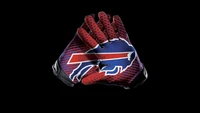 buffalo bills, gants, arrière plan noir, équipe de la nfl, équipe de football américain