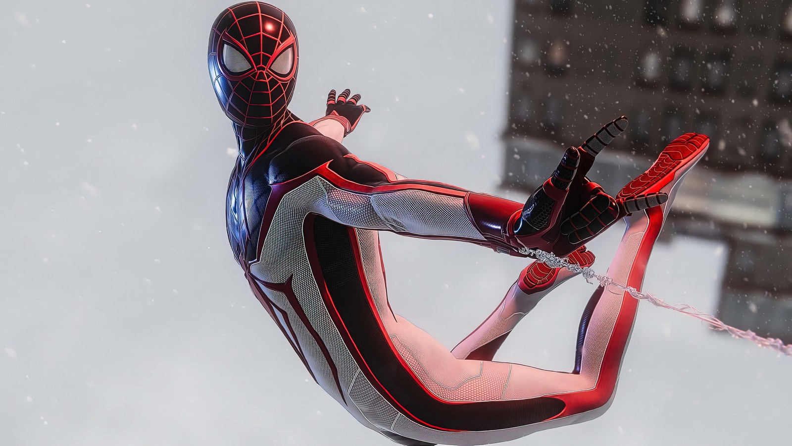 Скачать обои marvels spider man miles morales, плейстейшен 5, ps5, видеоигра, майлз моралес