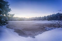 снег, зима, природа, замораживание, вода