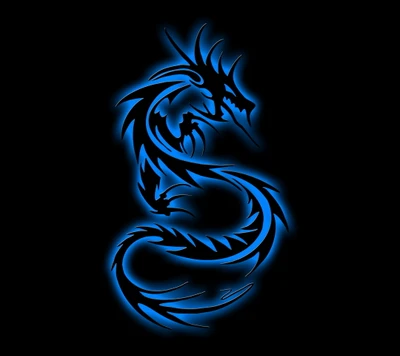 abstrait, bleu, dragon, néon