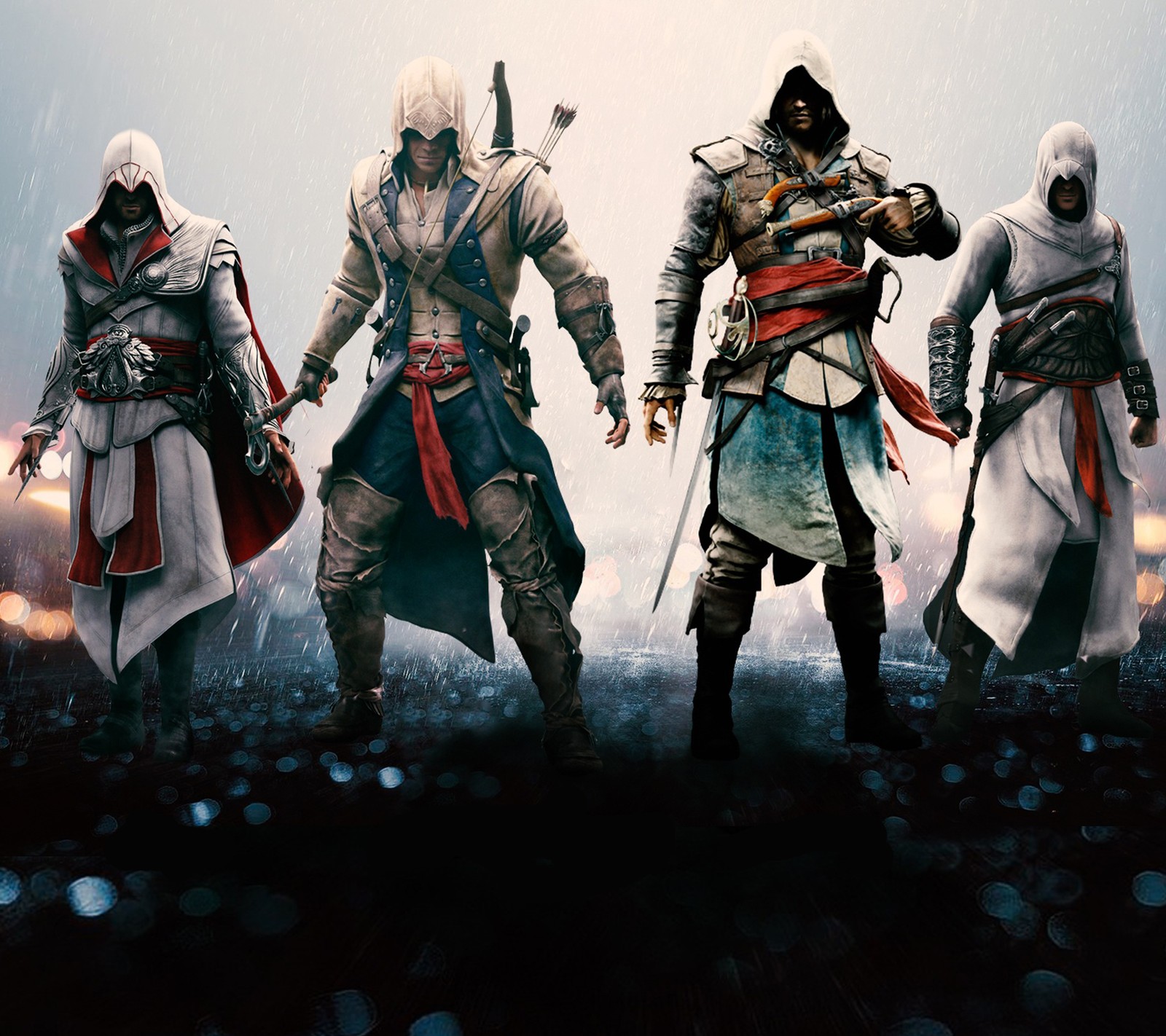 Baixar papel de parede altair, assassins creed, connor, edward, ezio