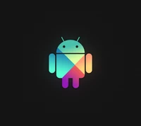 Logo Android coloré avec un design triangulaire du Play Store.