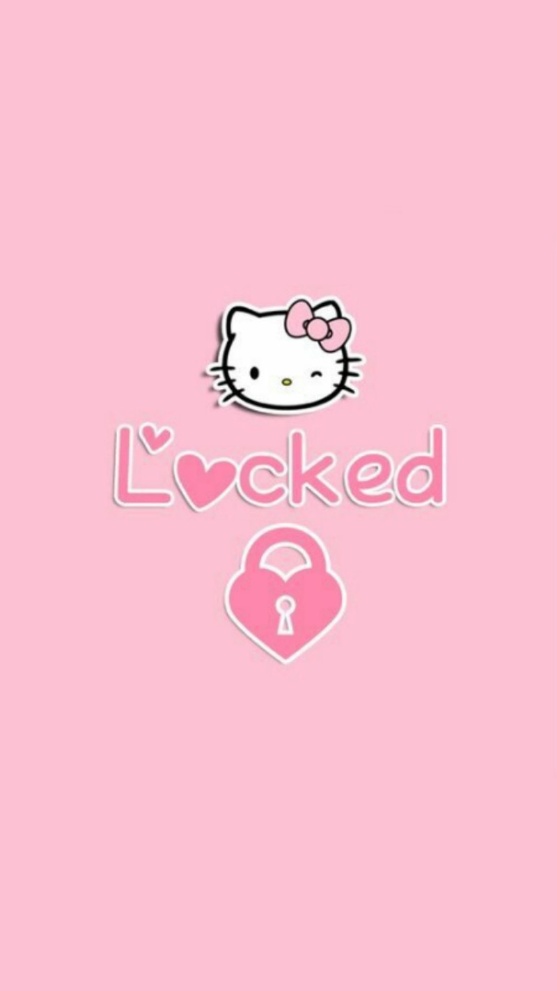 Обои с hello kitty, заблокированные обои с hello kitty (заперто, розовый)