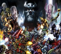 Descargar fondo de pantalla all heroes, all villains, marvel, thanos