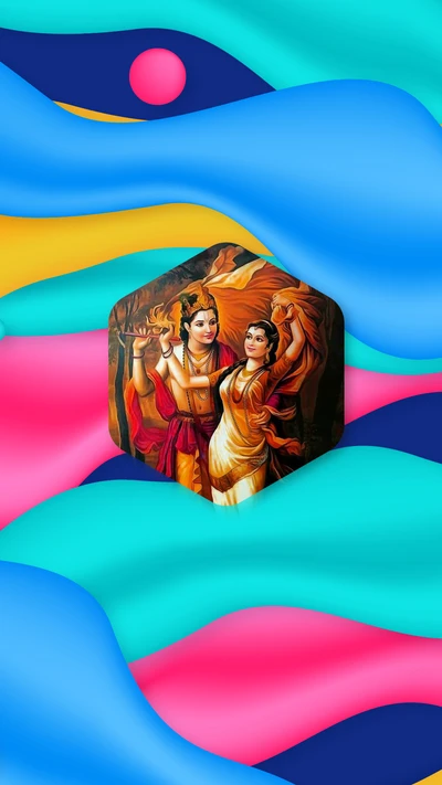 Divine Union of Radha and Krishna in Spiritual Harmony