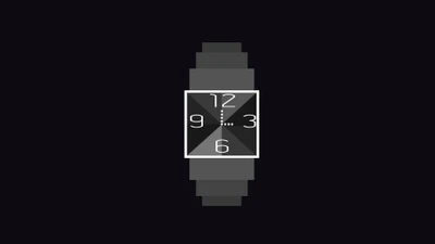 Illustration de montre noire minimaliste avec des éléments de design liquide