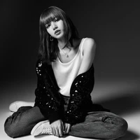 Lisa from Blackpink: Striking Monochrome Portrait