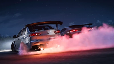 Derrape nocturno dinámico en Forza Horizon 5