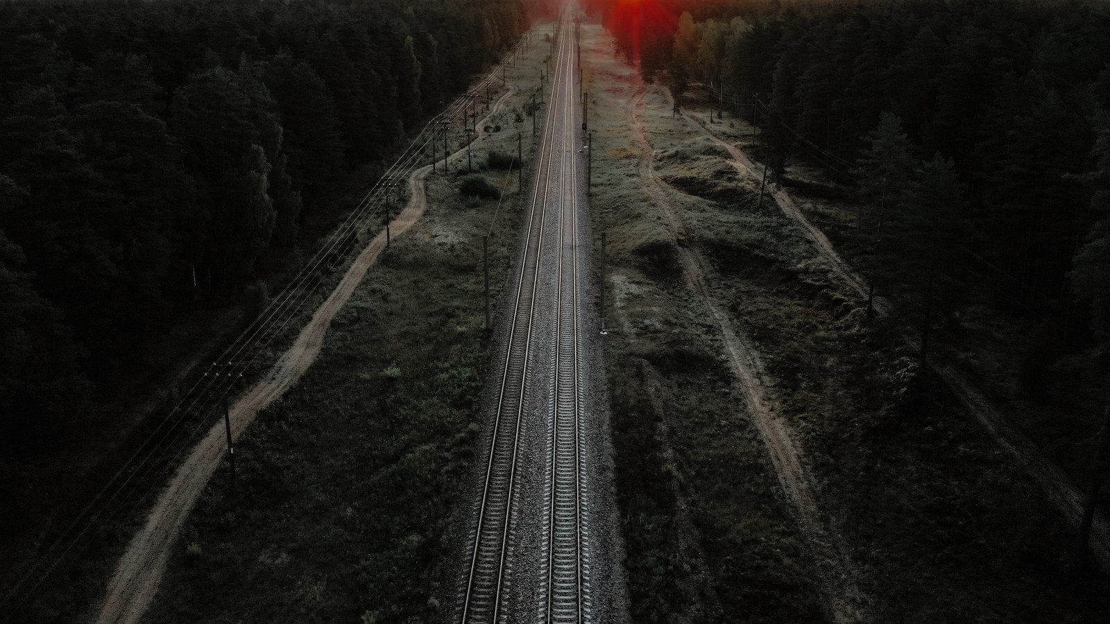 Téléchargez le fond d'écran obscurité, pont, lumière, noir, transport ferroviaire