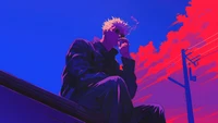 satoru gojo, smoking, jujutsu kaisen, anime wallpaper