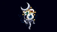 weirdcore, astronaut, eyes, dark background, 5k wallpaper