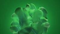 Flores verdes abstractas: fondo de pantalla 4K para Windows 11