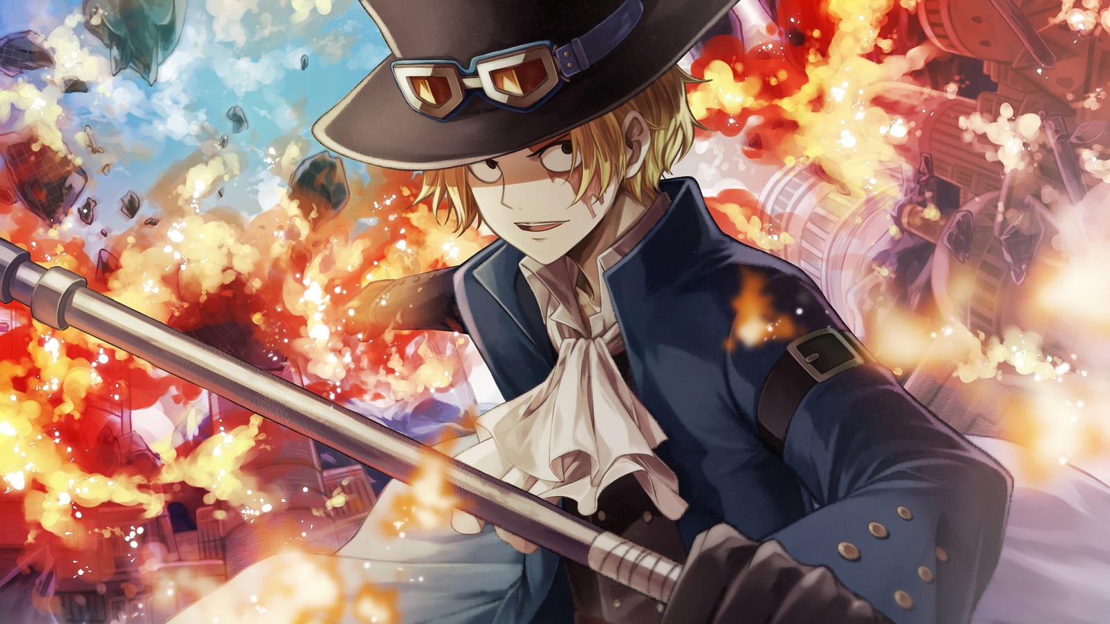 Anime, anime, chico de anime, anime, arte de anime, anime, anime, personajes de anime (sabo, llama, one piece, anime)