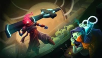 Art Dynamique de Dead Cells : Une Confrontation Héroïque