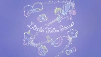 little twin stars, pastel blue, kiki and lala, cartoon, sanrio wallpaper