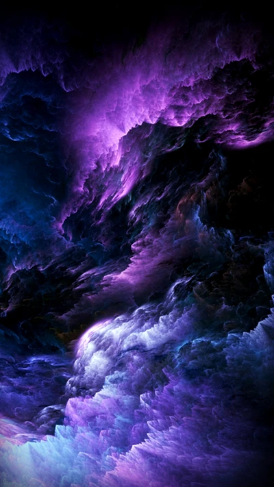 Abstract Purple and Blue Cloud Formation