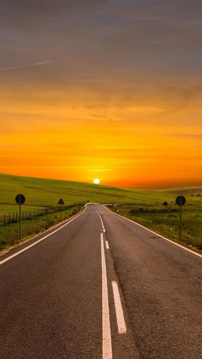 straße, himmel, sonne