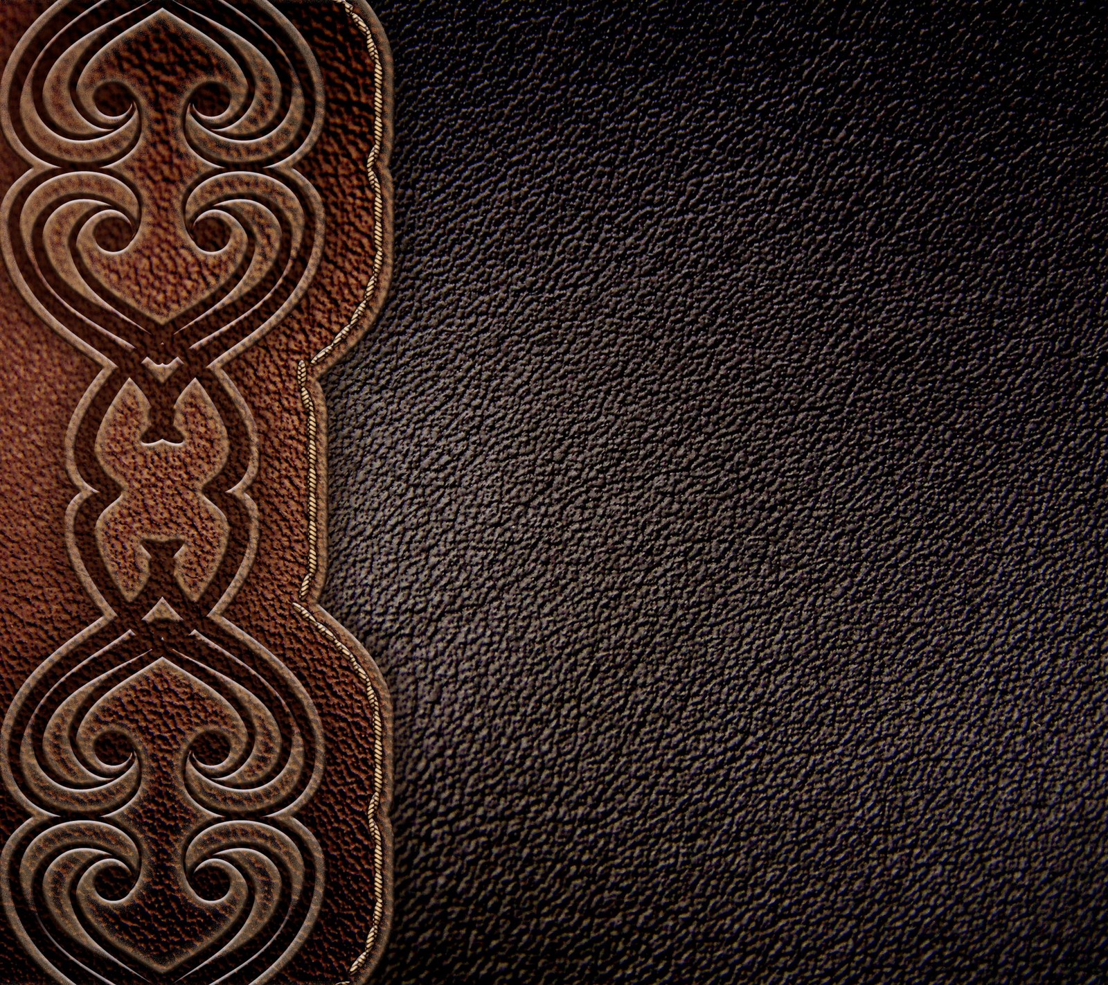 A close up of a leather background with a decorative design (design, leather, pattern, texture)