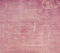 Fundo rosa texturizado com notas manuscritas fracas e elementos decorativos.