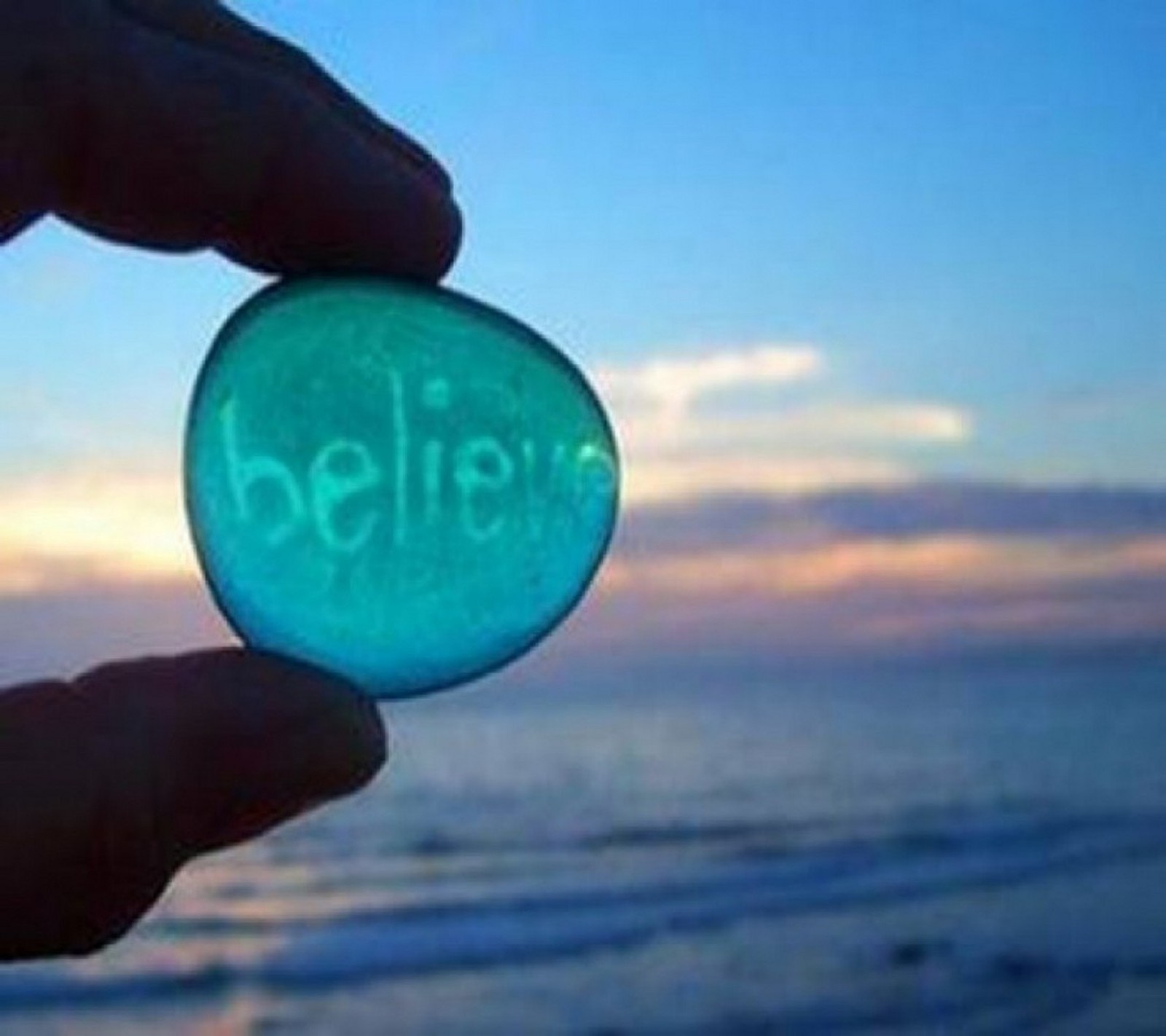 beach, believe, blue, ocean, quote Download Wallpaper