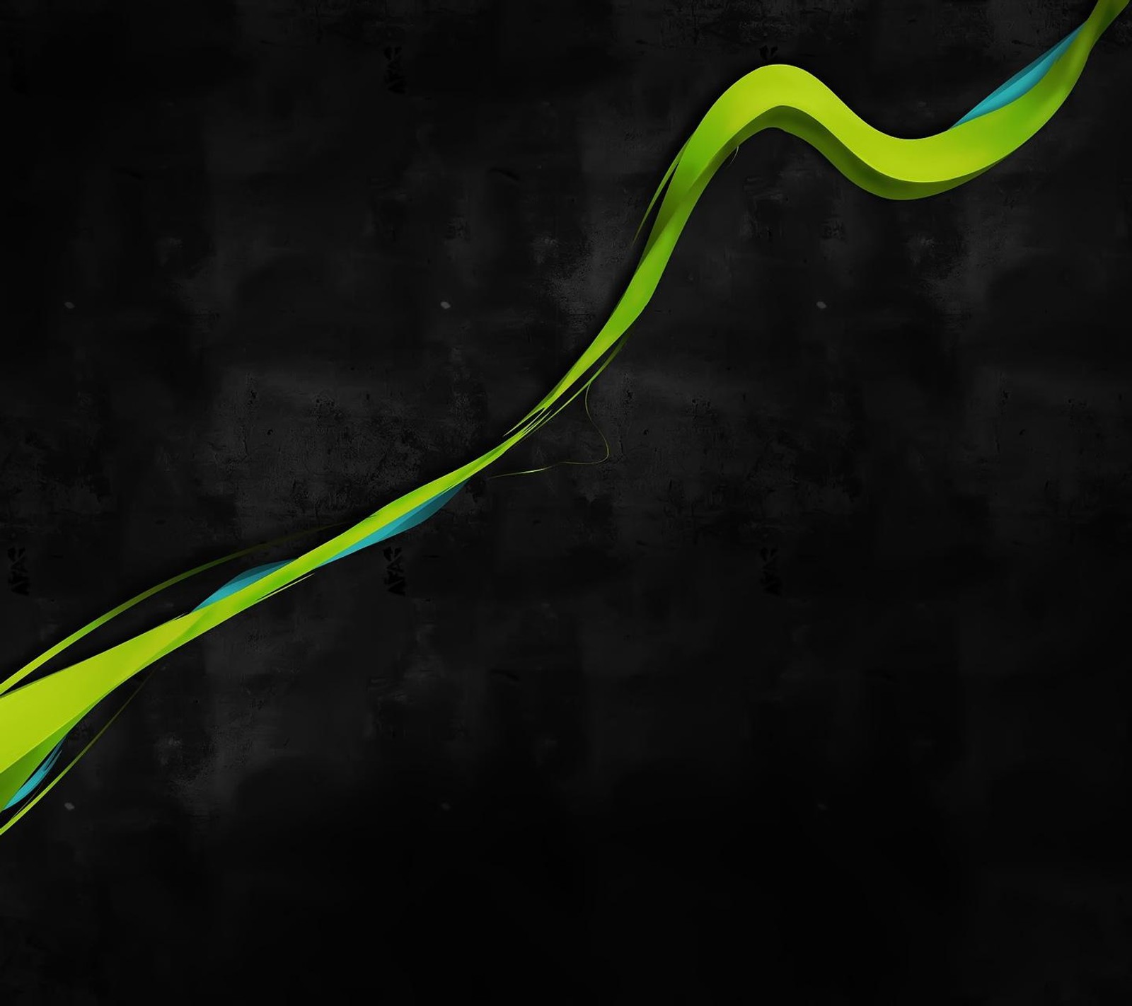 There is a green and blue brush on a black background (android, background, black, green)