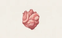 Intricate Digital Heart Illustration on Minimalist Background