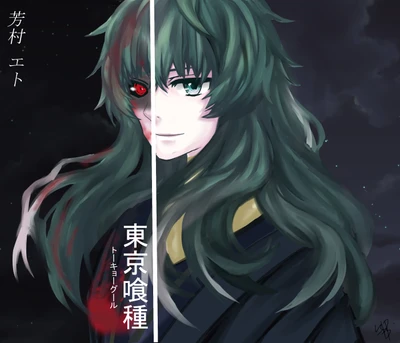 Dark Elegance: Tokyo Ghoul Character with Hime Cut