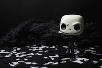 Animación de calavera en monocromo: Una reflexión de Halloween