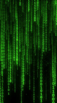 Pluie Numérique de Matrix : Un flux de code binaire vert