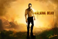 rick grimes, the walking dead, movie, backlighting, digital compositing wallpaper