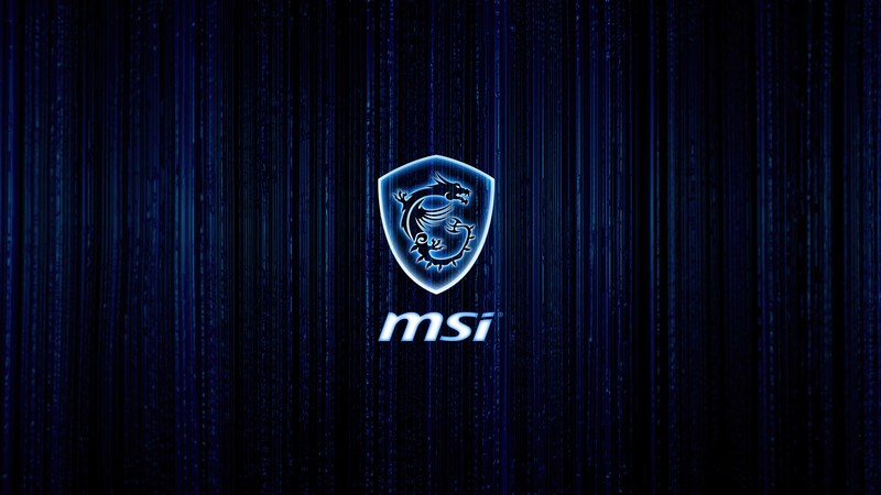 Синий и черный логотип на темном фоне (msi, технология, цифровое искусство, логотип, фон)