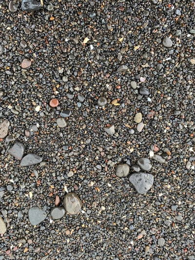 Textured Gravel Road Surface with Varied Pebbles and Stones