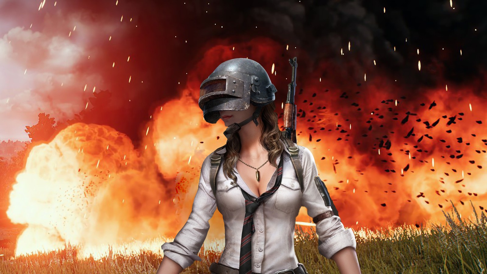 A woman in a white shirt and black pants holding a gun (illustration, pc game, space, video, video games)