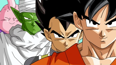 goku, vegeta, piccolo, majin buu, dragon ball