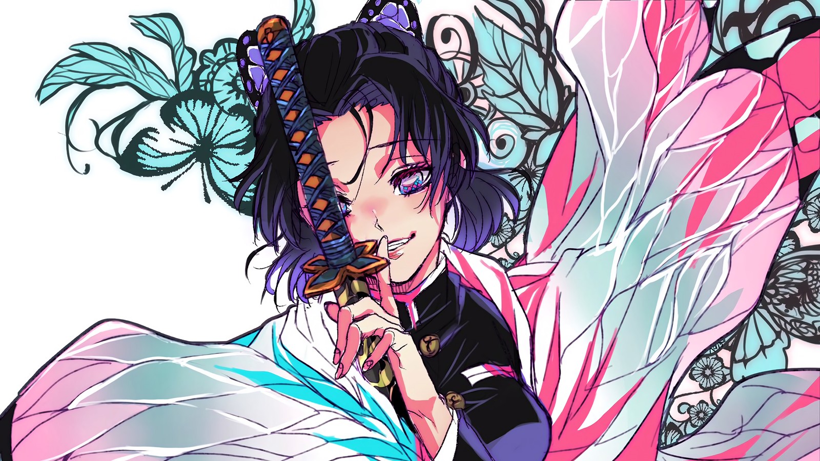 shinobu kocho, kochou, demon slayer kimetsu no yaiba, anime, 鬼滅の刃 wallpaper